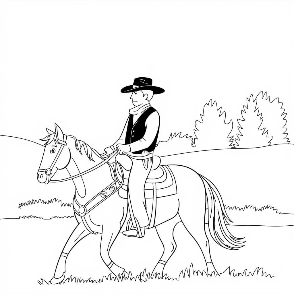 Free Printable Cowboy coloring page