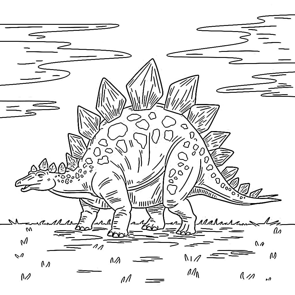 Free Printable Stegosaurus coloring page