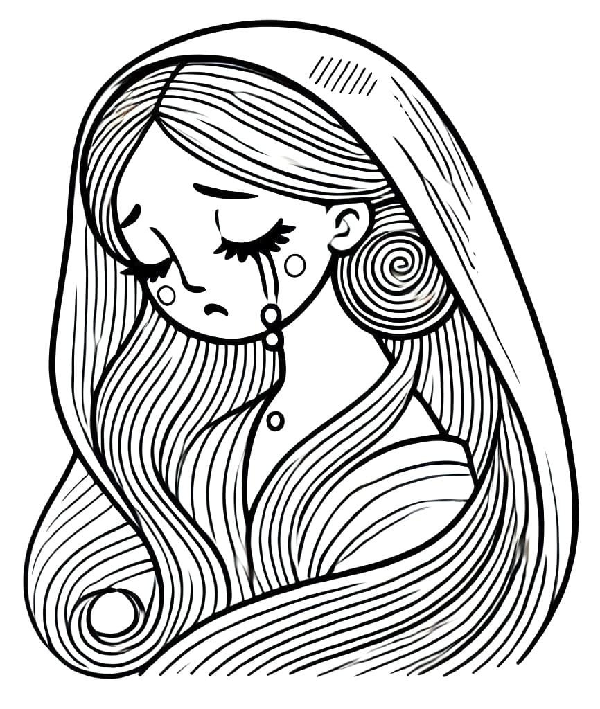 Free Printable Weeping Woman Image coloring page