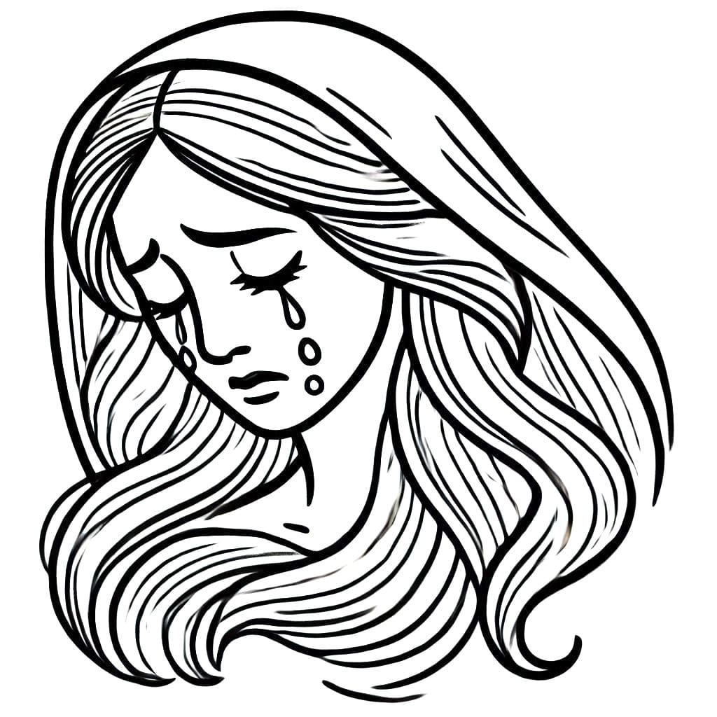 Free Weeping Woman coloring page