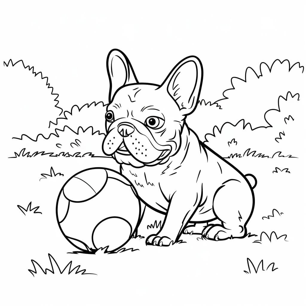 French Bulldog with A Ball