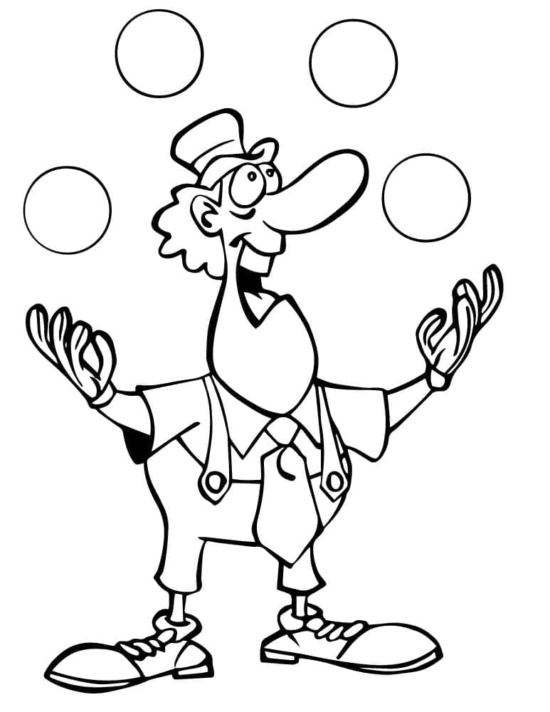 Fun Circus Clown coloring page