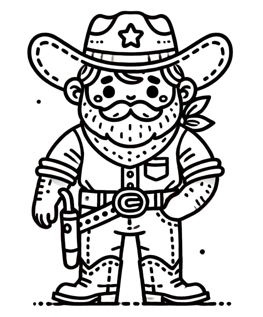 Funny Cowboy coloring page