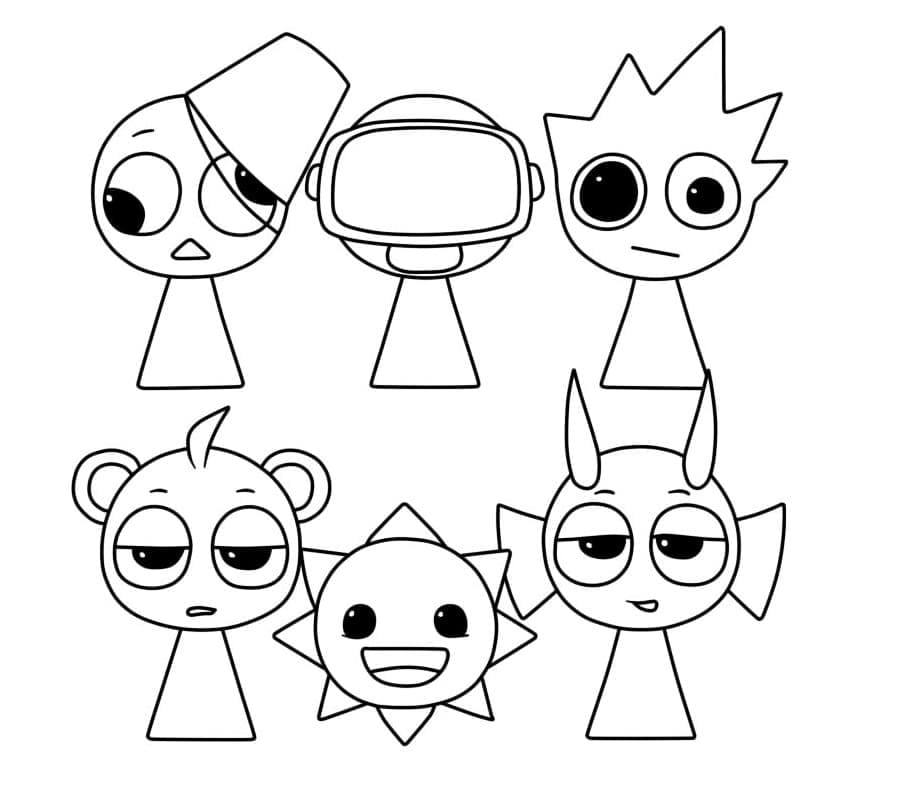 Incredibox Sprunki Characters coloring pages