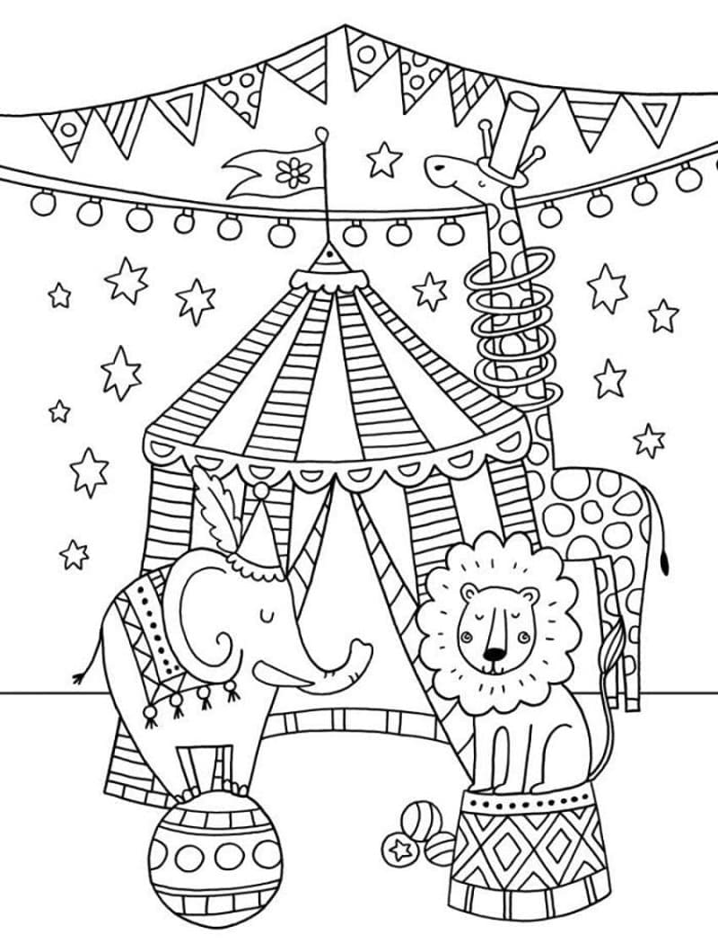 Lovely Circus coloring page