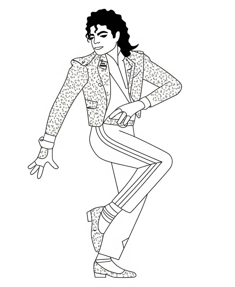 Michael Jackson is Dancing coloring page