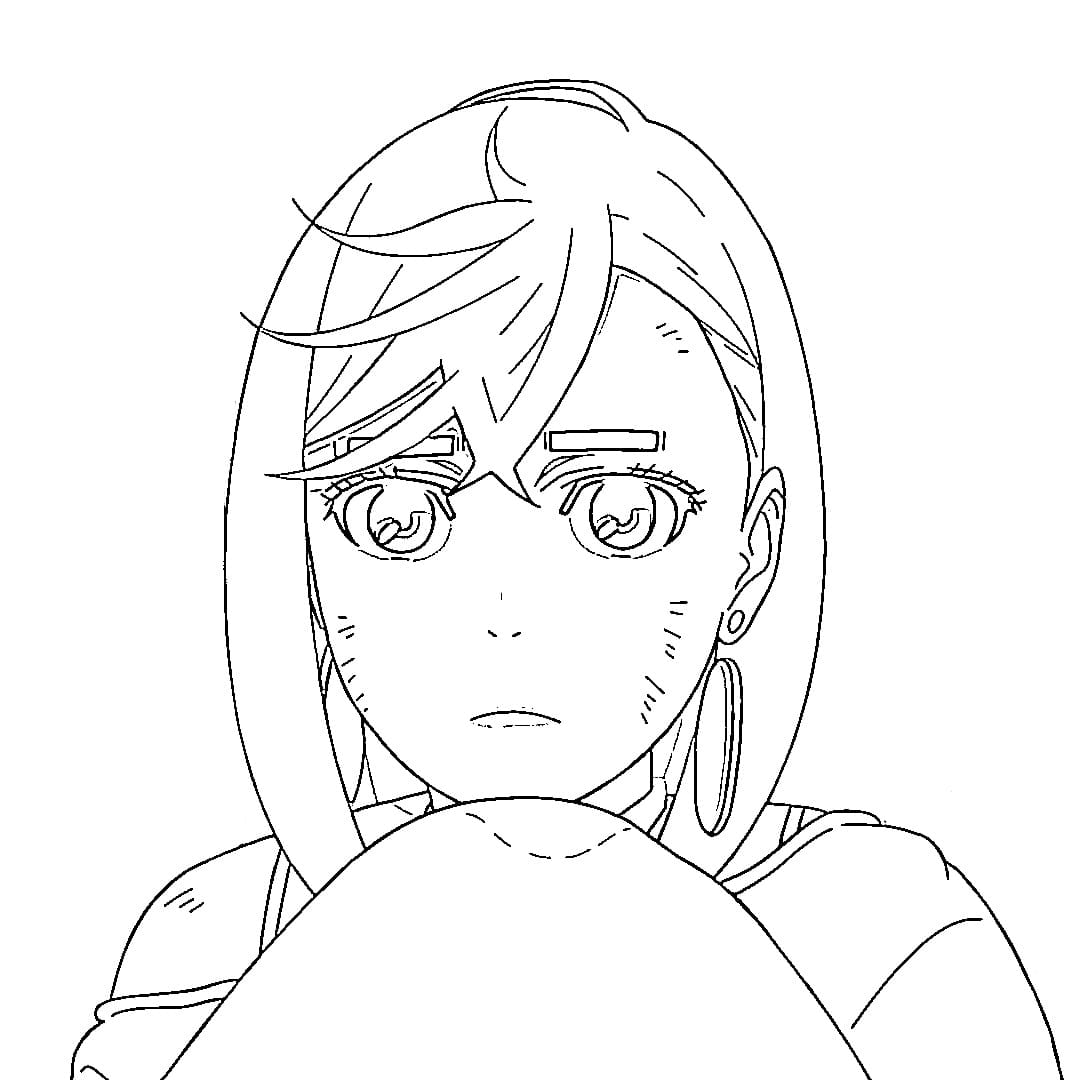 Momo Ayase from Dandadan coloring page