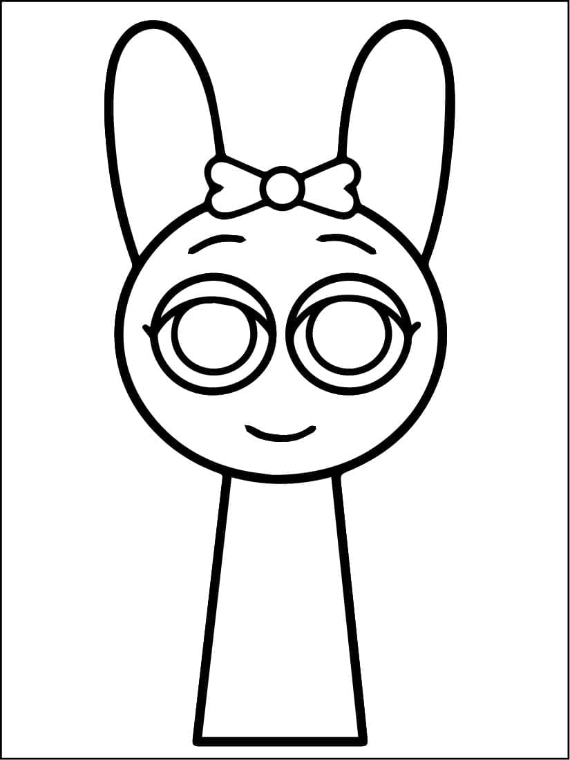 Pinki from Incredibox Sprunki coloring page