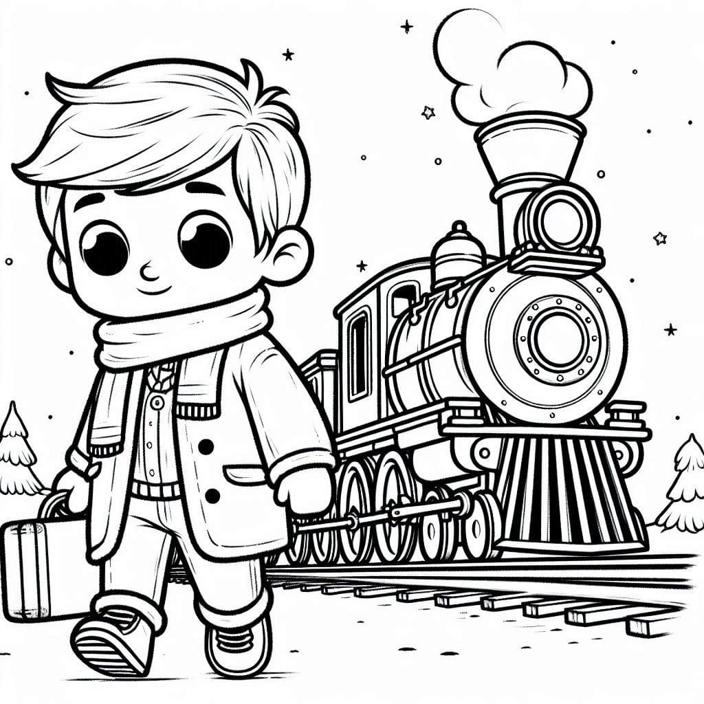 Polar Express Cartoon coloring page