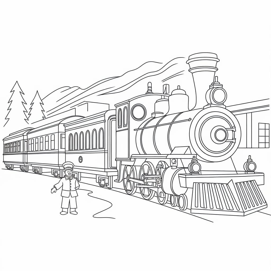 Polar Express for Kids coloring page