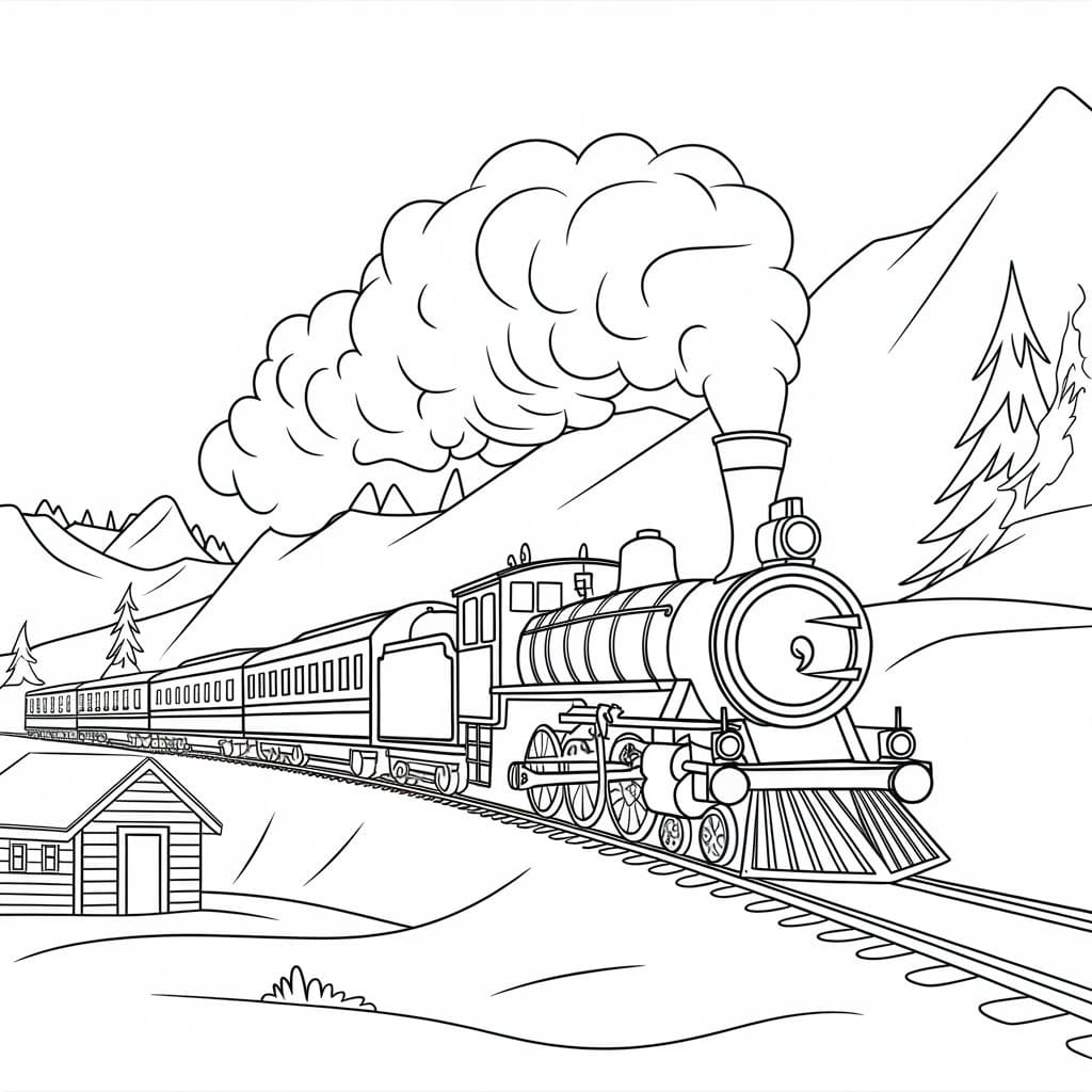 Polar Express Free coloring page