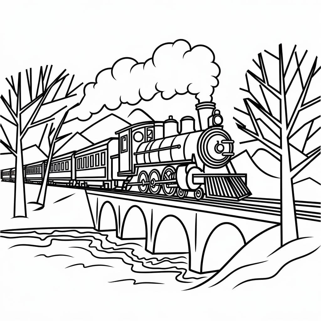 Polar Express Printable coloring page