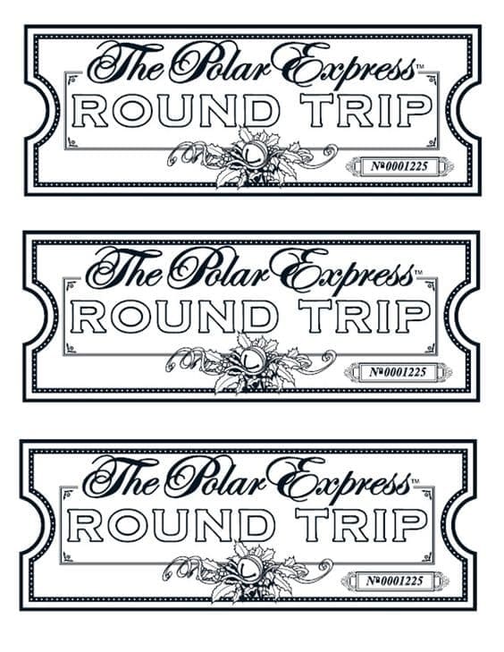 Polar Express Tickets coloring page