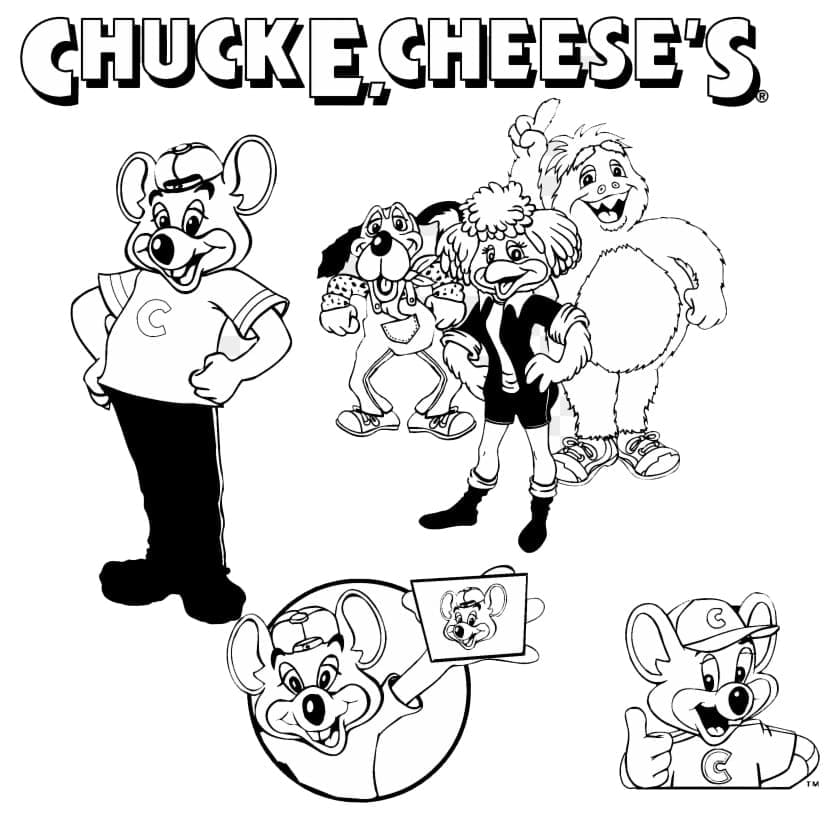 Print Chuck E. Cheese coloring page