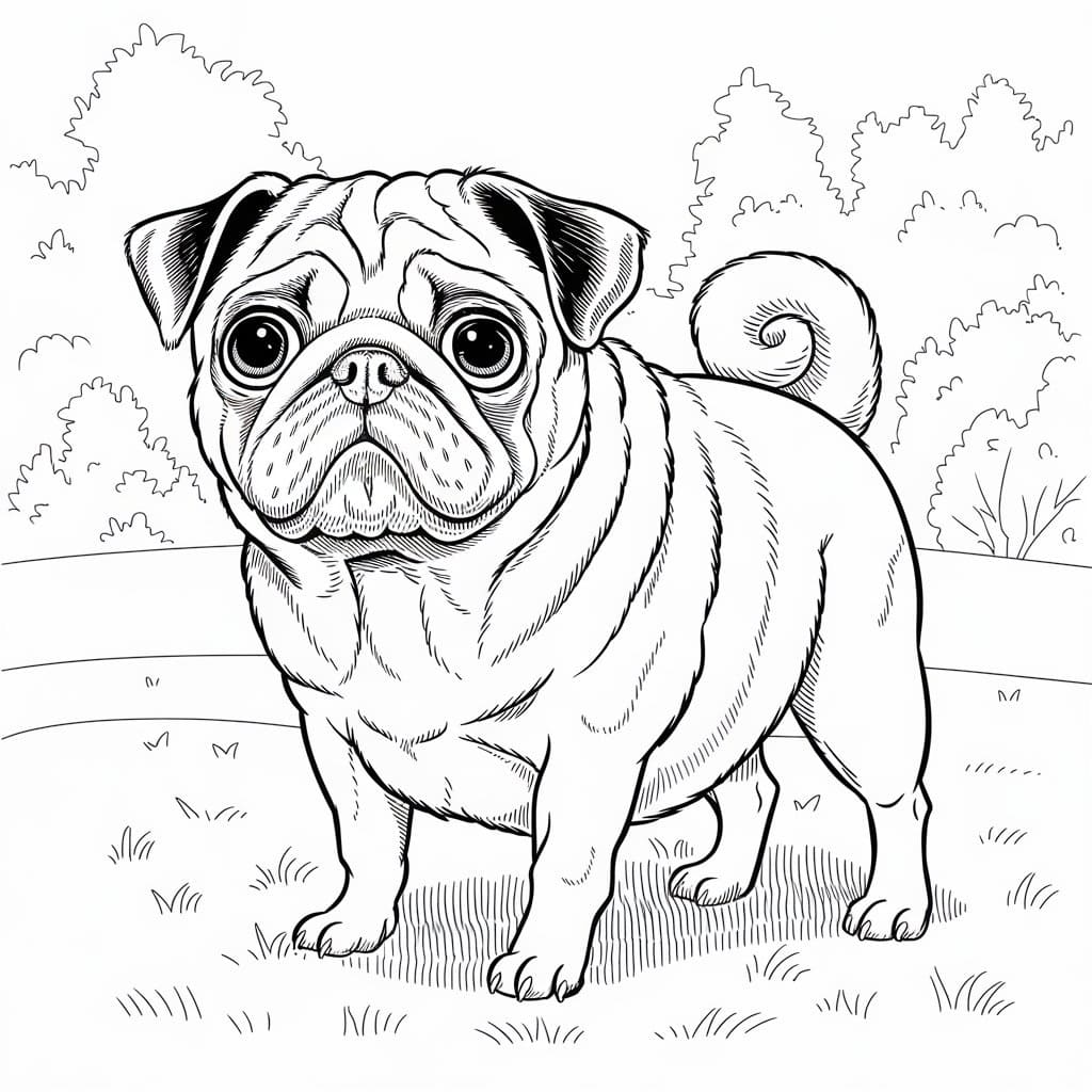 Pug coloring pages