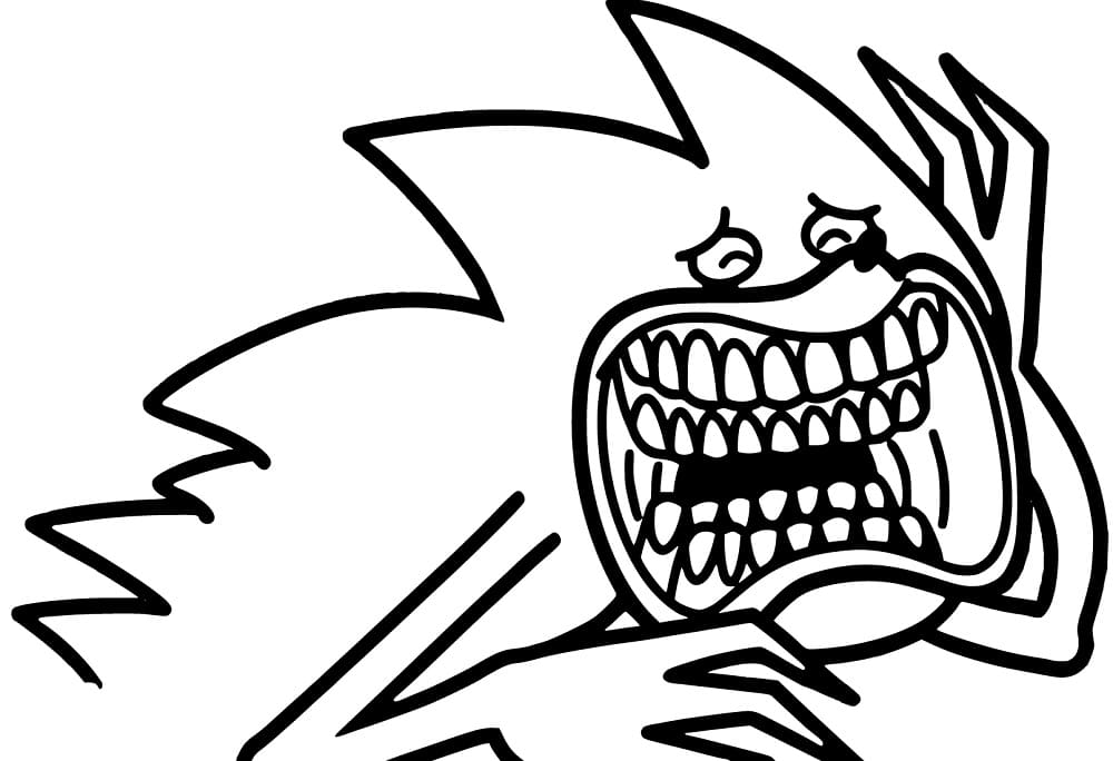 Sad Shin Sonic coloring page