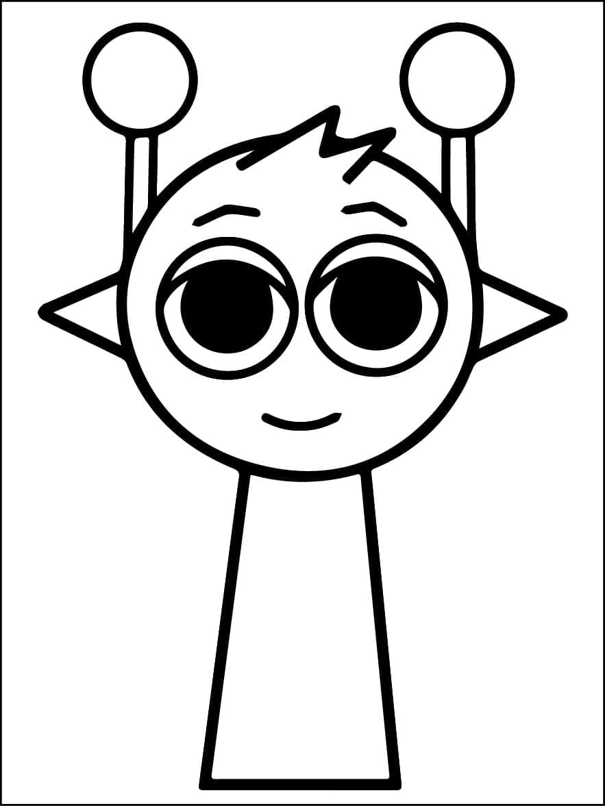 Simon from Incredibox Sprunki coloring page