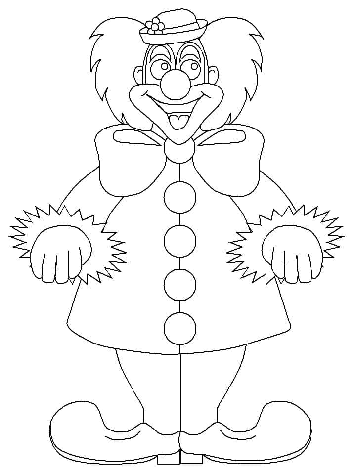 Simple Circus Clown coloring page