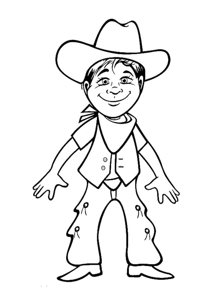 Smiling Cowboy coloring page