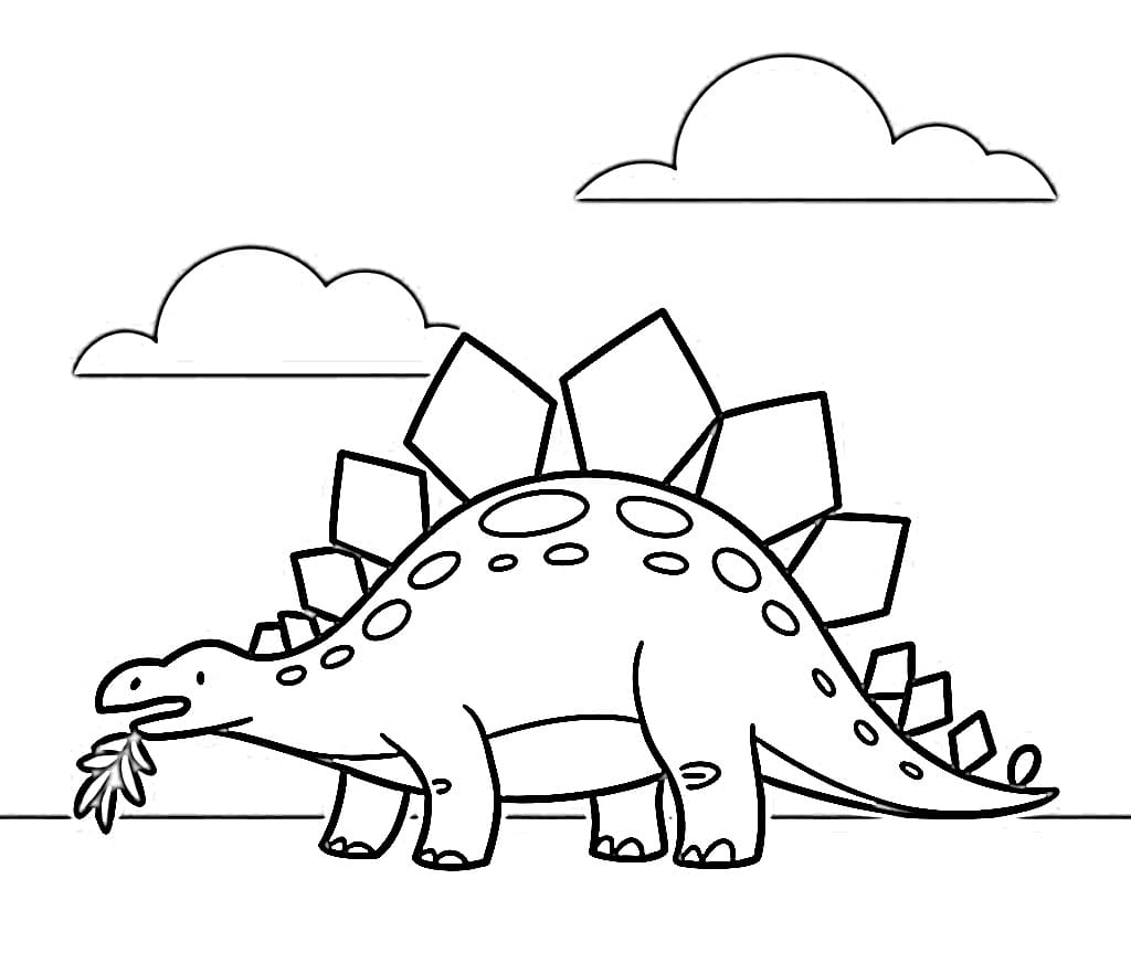 Stegosaurus Eating Leaves