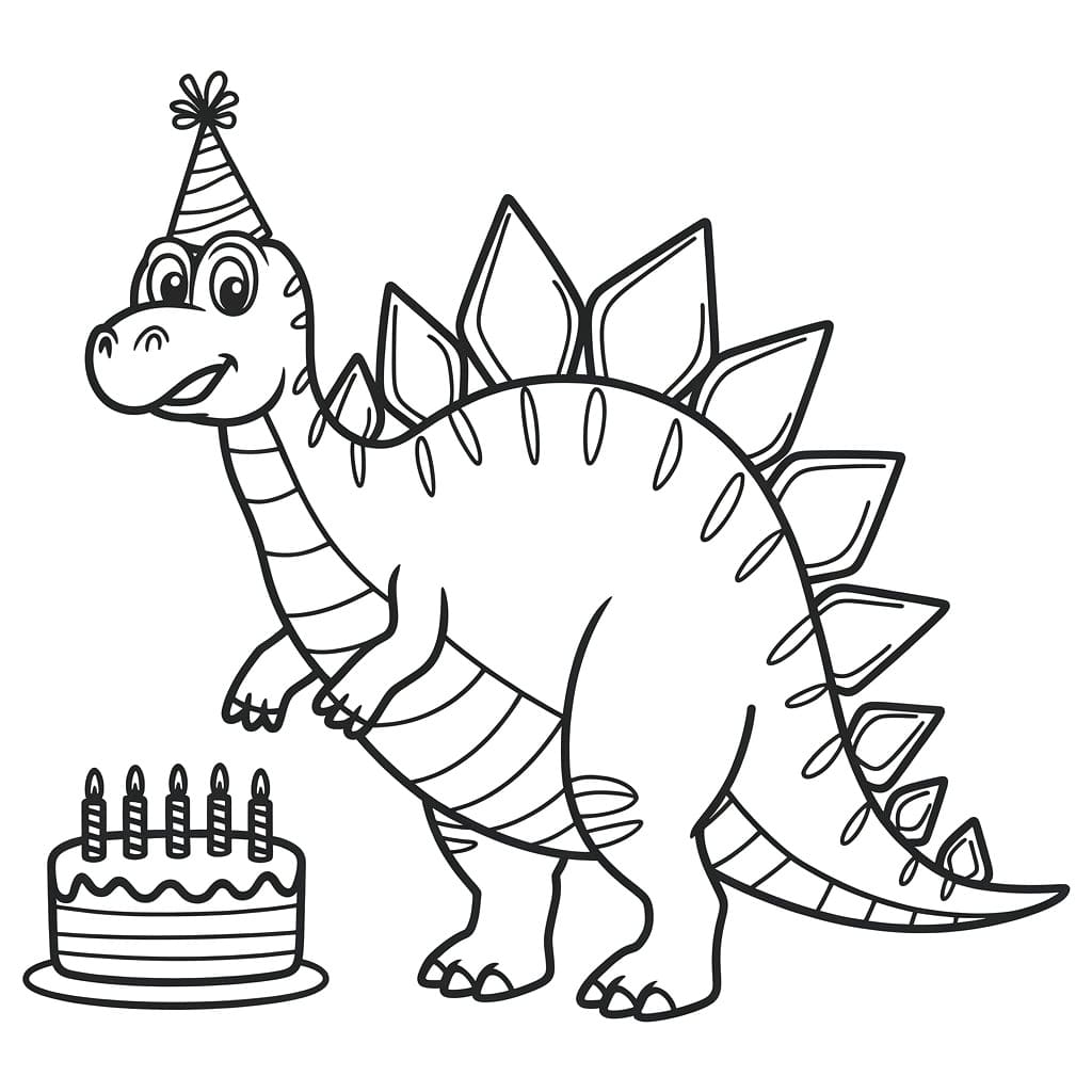 Stegosaurus with Birthday Cake