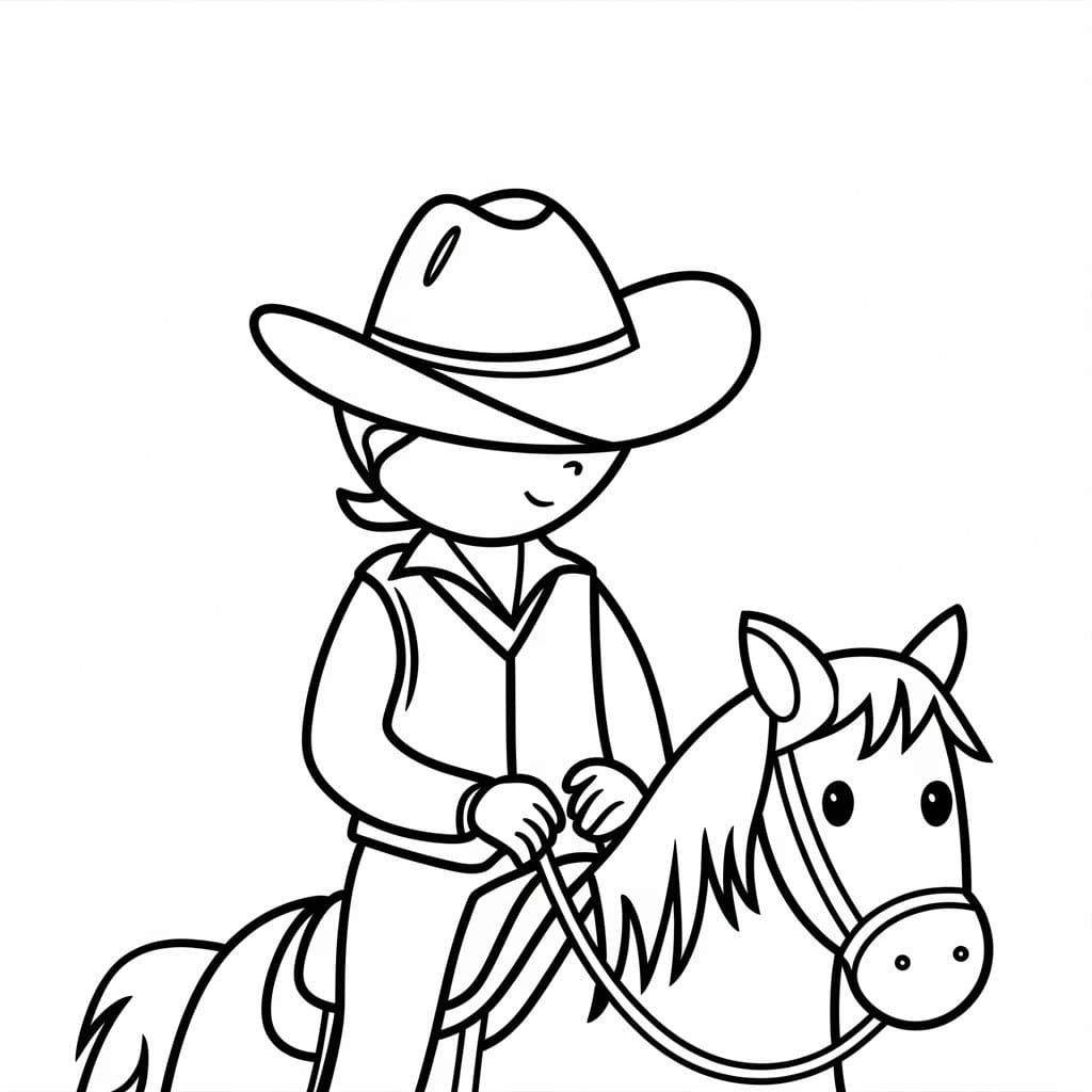 The Cowboy coloring page