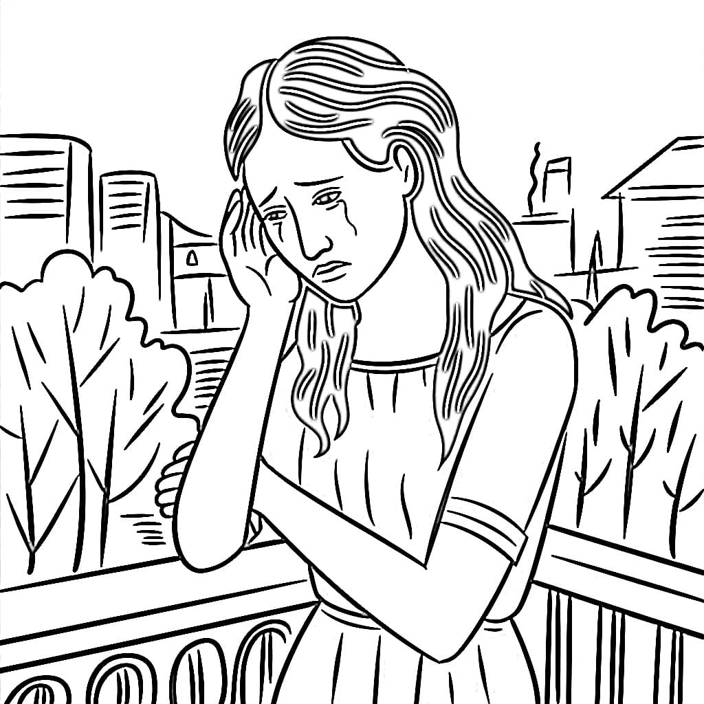 Weeping Woman For Kids coloring page