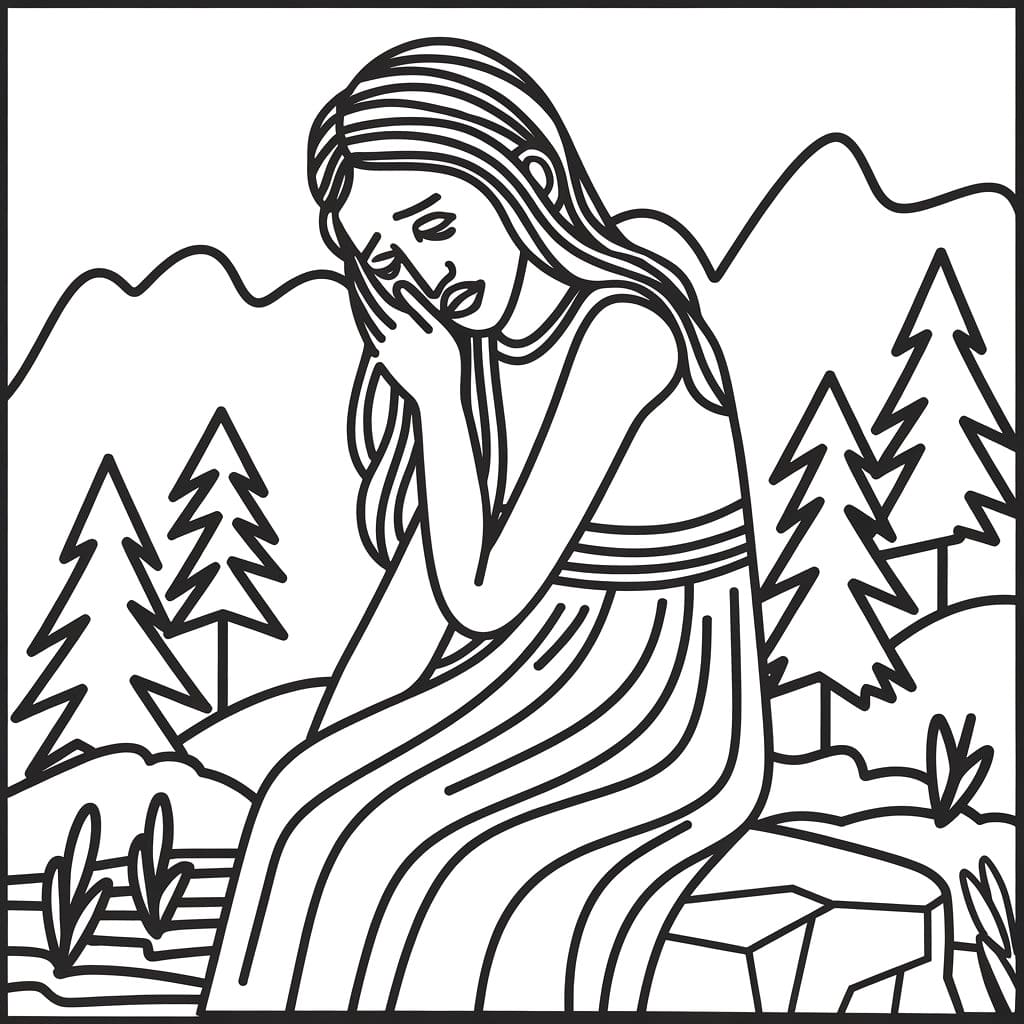 Weeping Woman Free For Kids coloring page