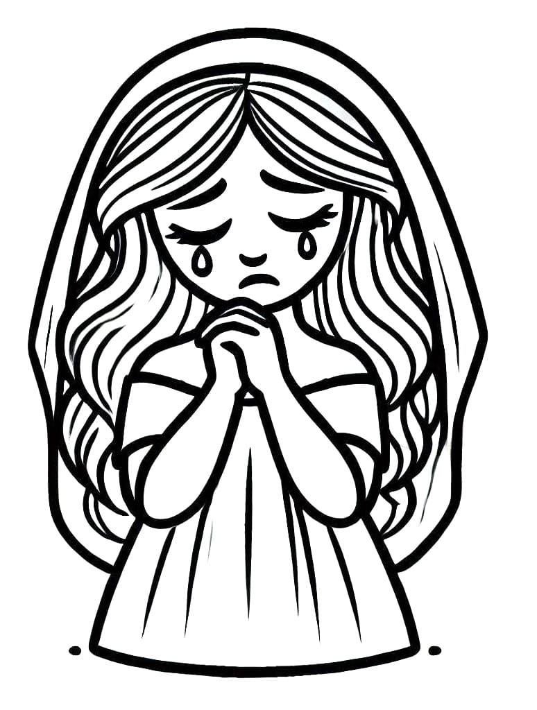 Weeping Woman Free Printable coloring page