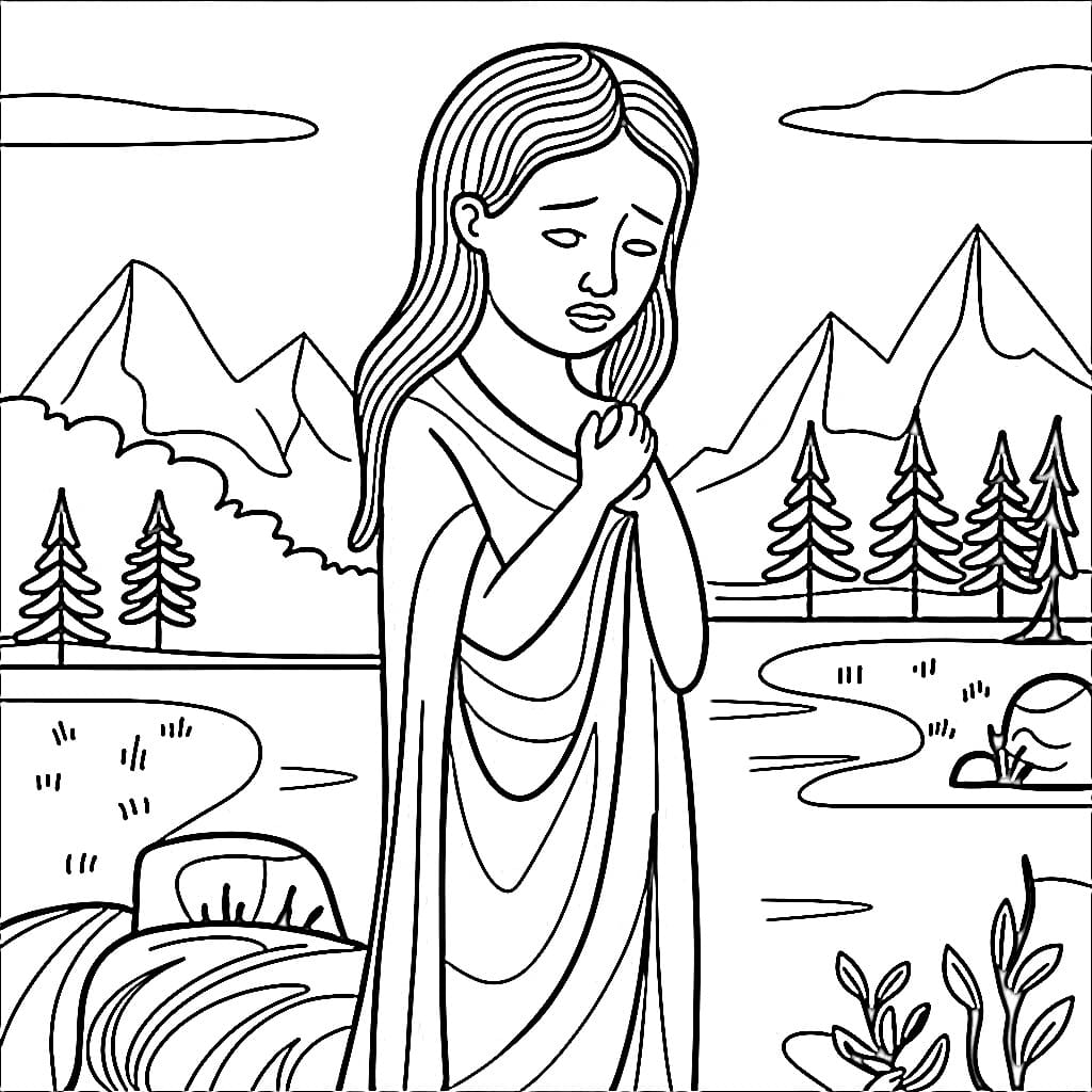 Weeping Woman Image coloring page