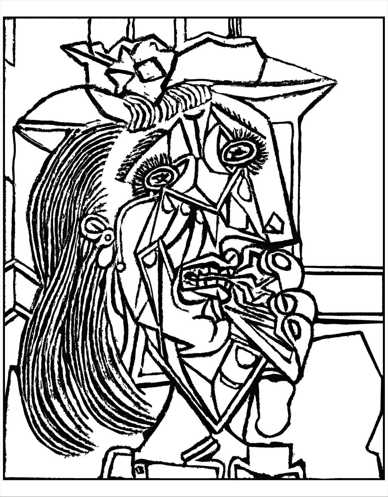 Weeping Woman Painting coloring page