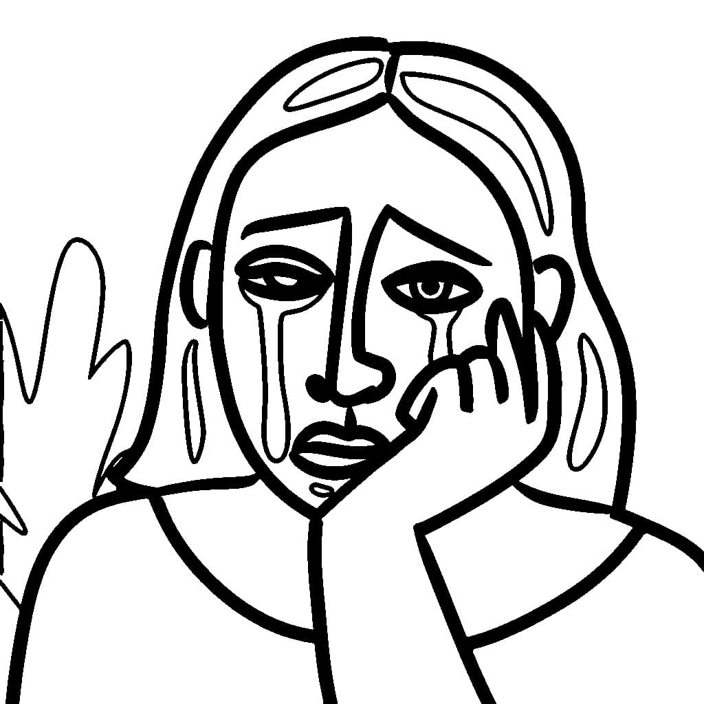 Weeping Woman Printable coloring page