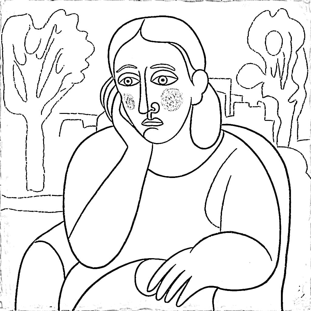 Weeping Woman to Print coloring page