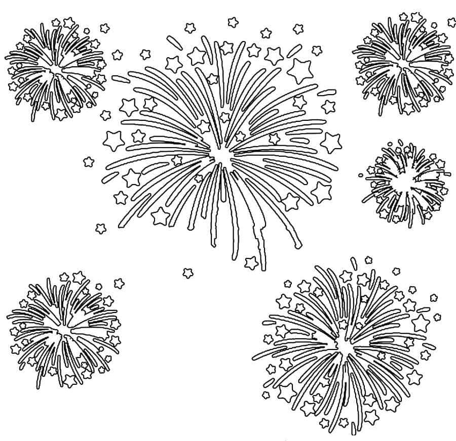 Wonderful Fireworks coloring page