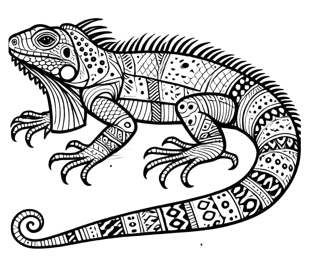 Zentangle Iguana