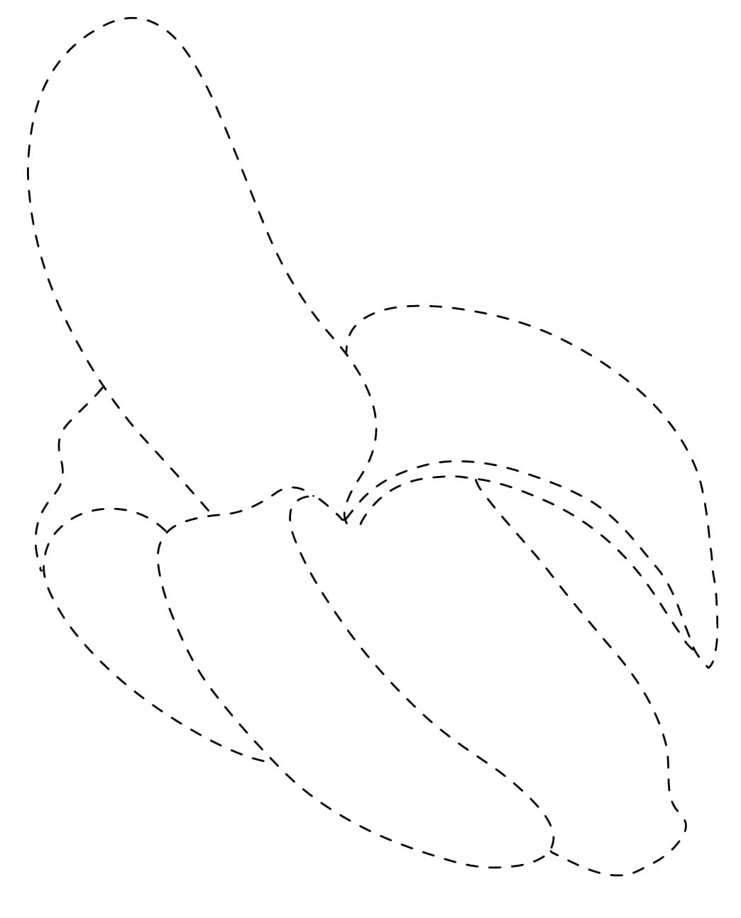 A Banana Fruit Tracing coloring page