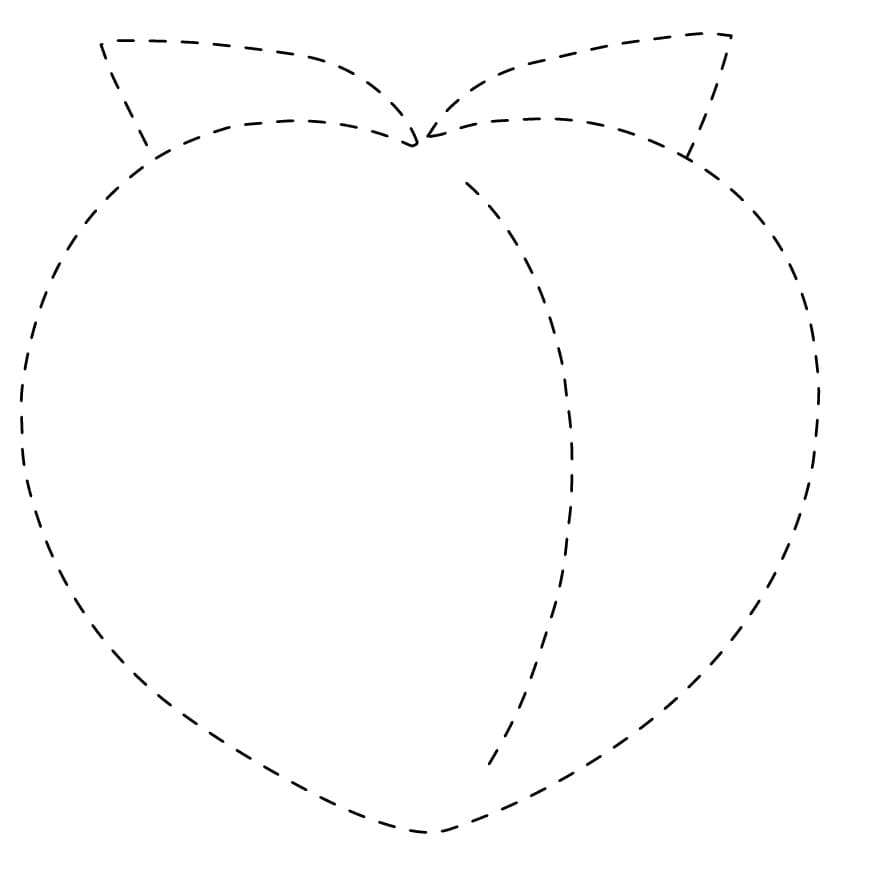 A Peach Tracing coloring page