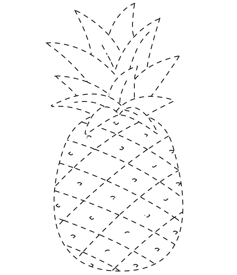 A Pineapple Tracing coloring page