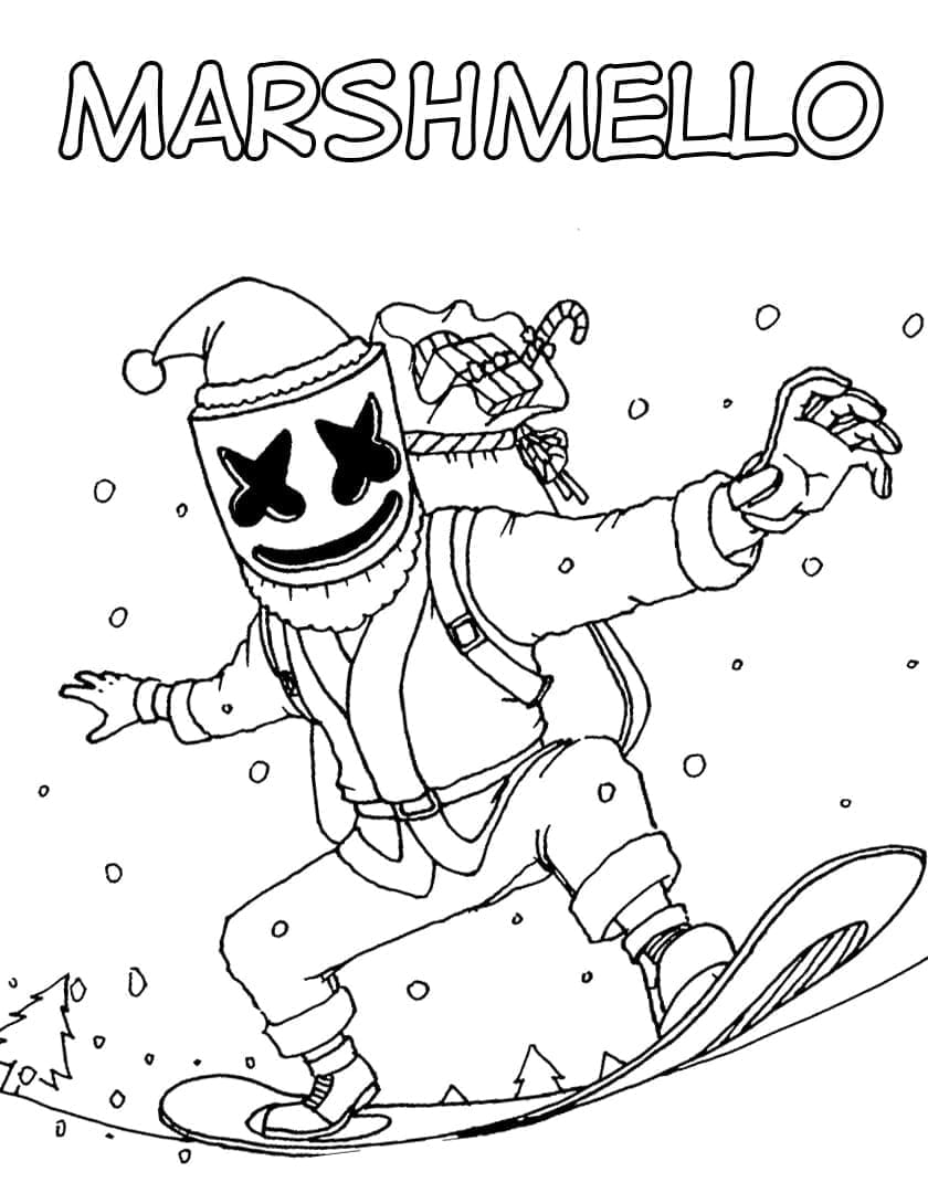 Amazing Marshmello coloring page