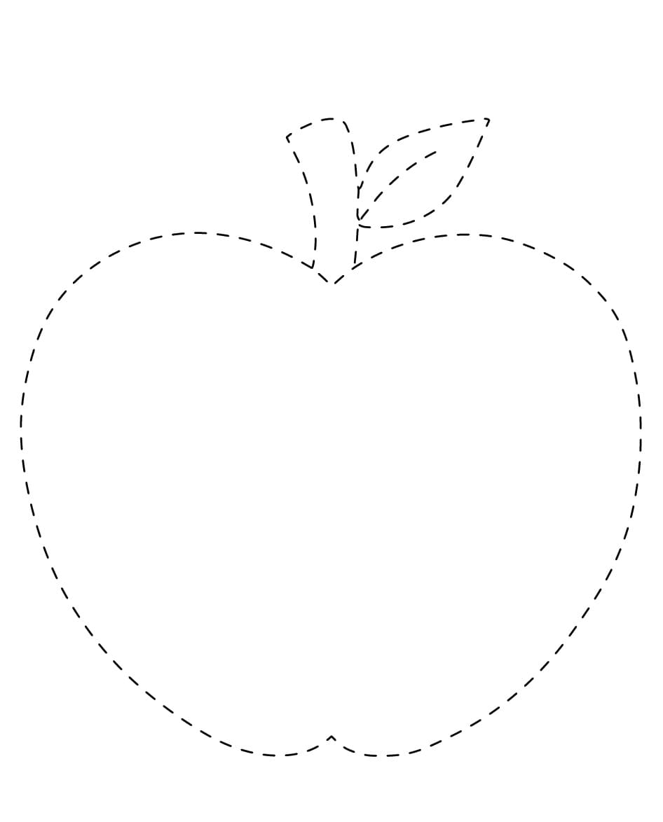 An Apple Tracing coloring page