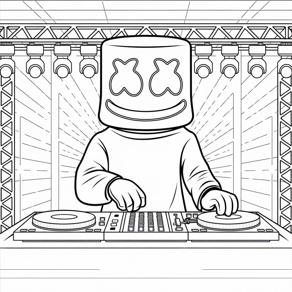 Awesome Marshmello coloring page