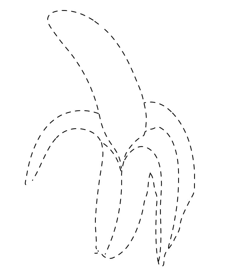 Banana Fruit Tracing coloring page