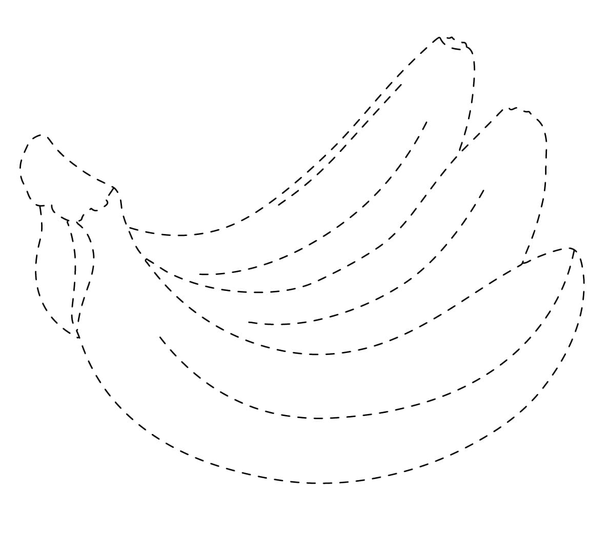 Banana Fruits Tracing coloring page