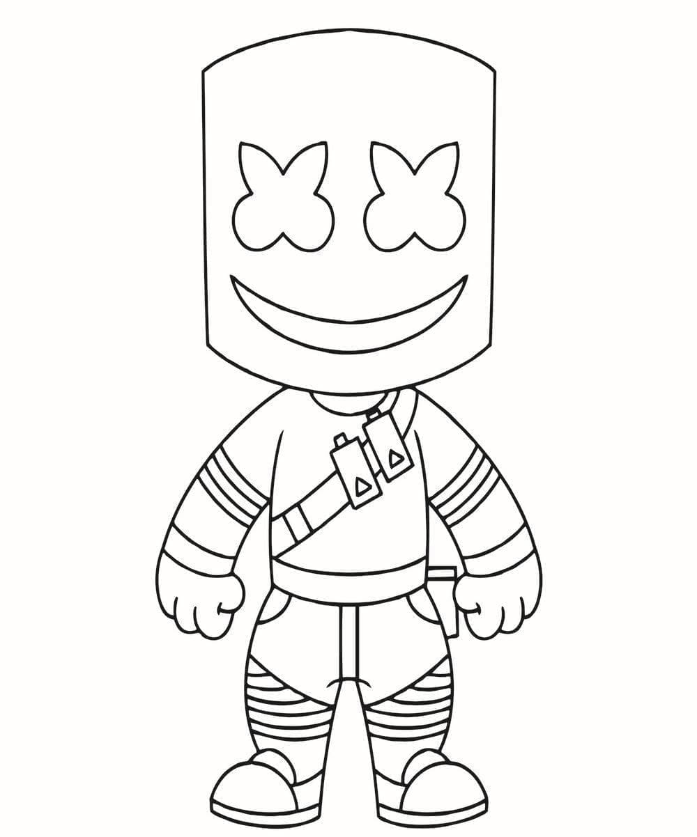 Chibi Marshmello coloring page