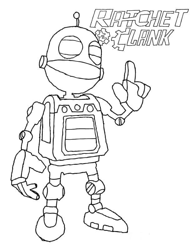 Clank in Ratchet and Clank coloring page