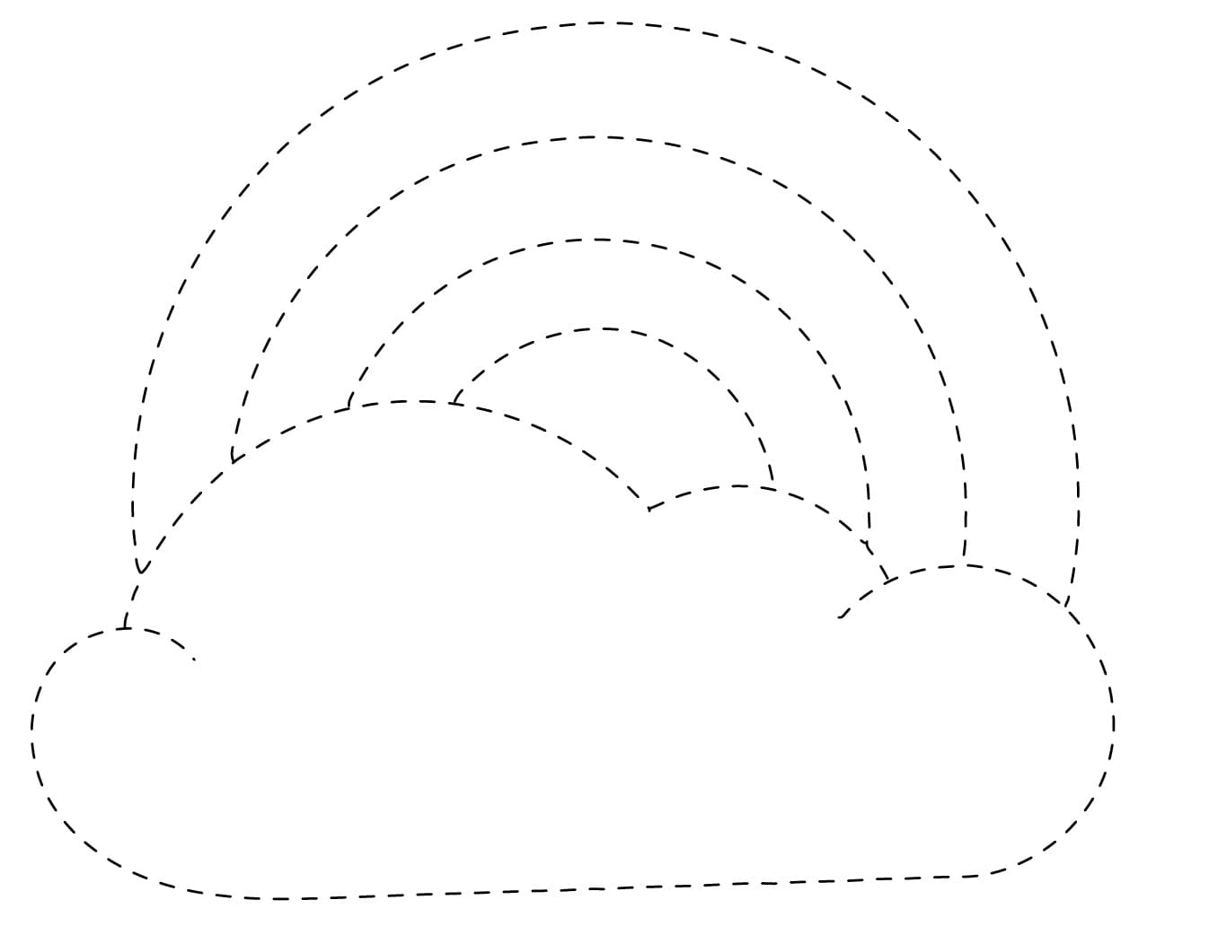 Cloud and Rainbow Tracing coloring page