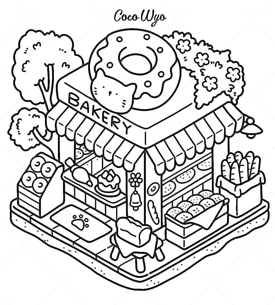 Coco Wyo Bakery coloring page