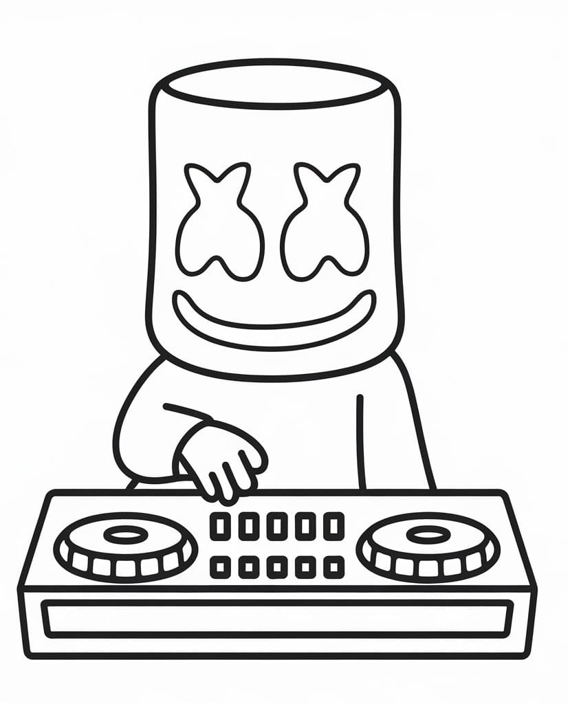 Cool Marshmello coloring page