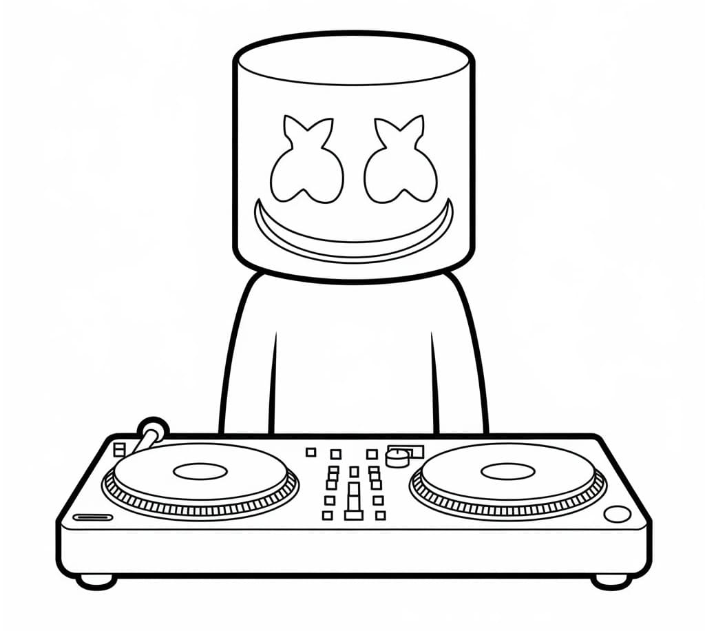 DJ Marshmello coloring page