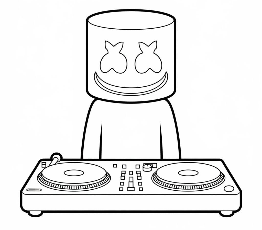 DJ Marshmello Image coloring page